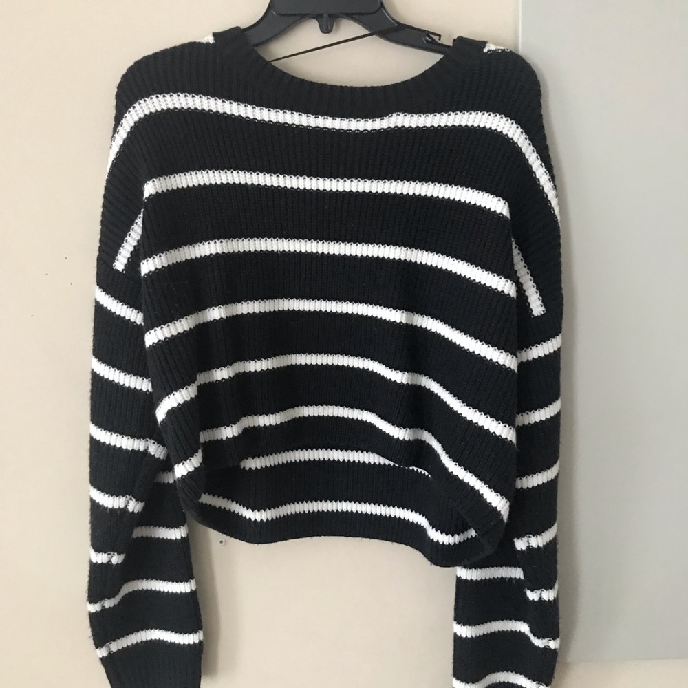 black and white striped sweater